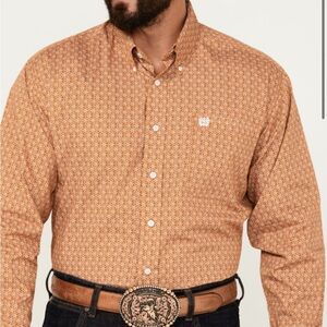 Men's Cinch Brown Patterned Shirt